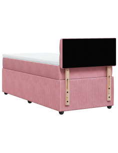 Giroletto a Molle con Materasso Rosa 90x190 cm in Velluto 2