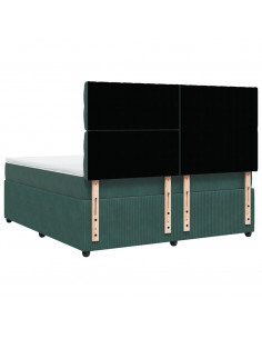 Giroletto a Molle con Materasso Verde Scuro 180x200 cm Velluto 2