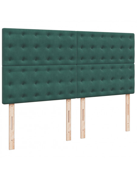 Giroletto a Molle con Materasso Verde Scuro 180x200 cm Velluto