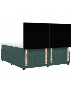 Giroletto a Molle con Materasso Verde Scuro 180x200 cm Velluto 2