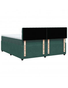 Giroletto a Molle con Materasso Verde Scuro 180x200 cm Velluto 2