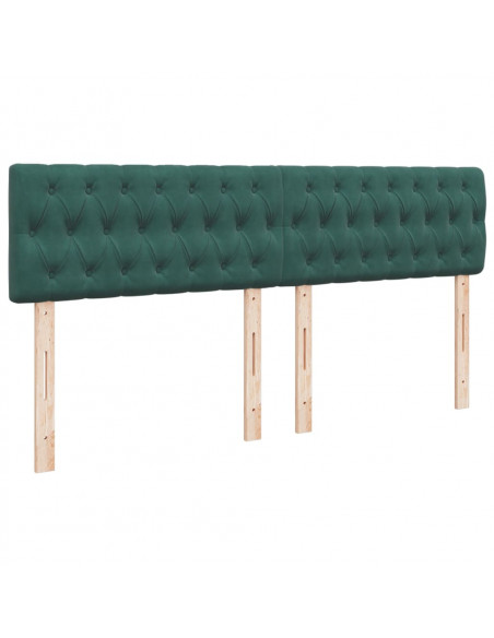 Giroletto a Molle con Materasso Verde Scuro 180x200 cm Velluto
