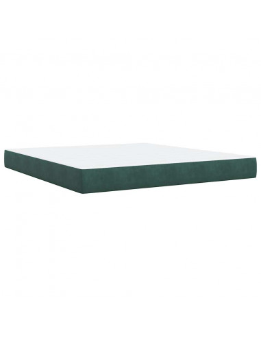 Giroletto a Molle con Materasso Verde Scuro 180x200 cm Velluto