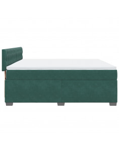 Giroletto a Molle con Materasso Verde Scuro 180x200 cm Velluto