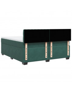 Giroletto a Molle con Materasso Verde Scuro 180x200 cm Velluto 2