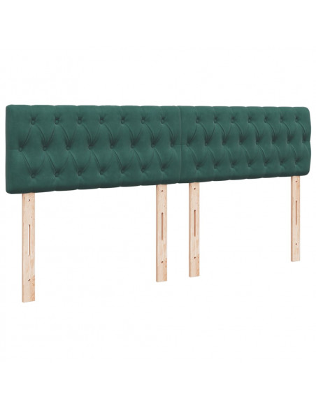 Giroletto a Molle con Materasso Verde Scuro 180x200 cm Velluto