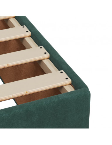 Giroletto a Molle con Materasso Verde Scuro 180x200 cm Velluto