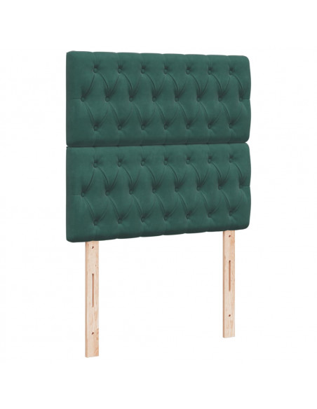 Giroletto a Molle con Materasso Verde Scuro 90x190 cm Velluto