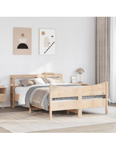 Giroletto con Testiera 120x200 cm in Legno Massello di Pino 2