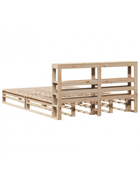 Giroletto con Testiera 120x200 cm in Legno Massello di Pino