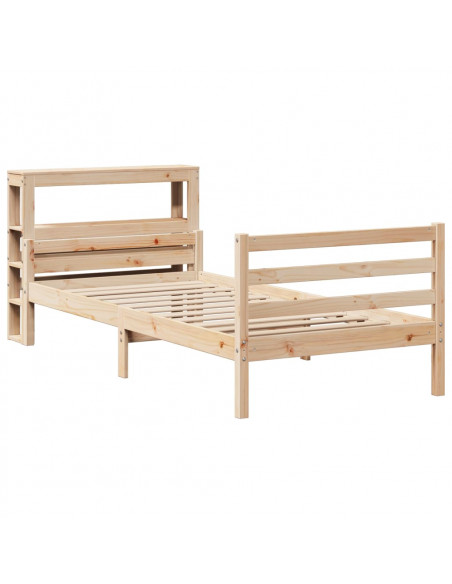 Giroletto con Testiera 75x190 cm in Legno Massello di Pino