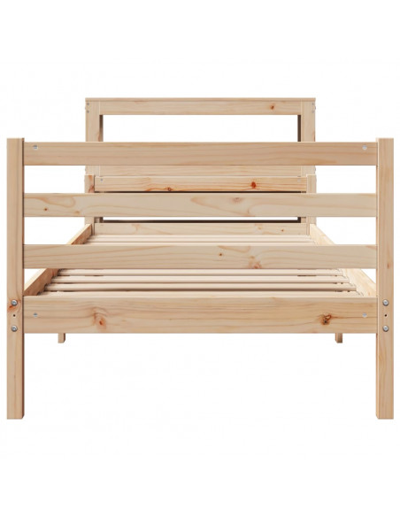 Giroletto con Testiera 75x190 cm in Legno Massello di Pino
