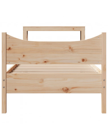 Giroletto con Testiera 75x190 cm in Legno Massello di Pino