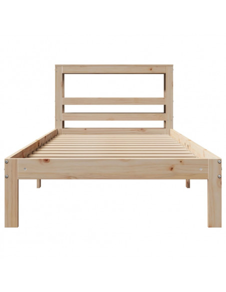 Giroletto con Testiera 75x190 cm in Legno Massello di Pino
