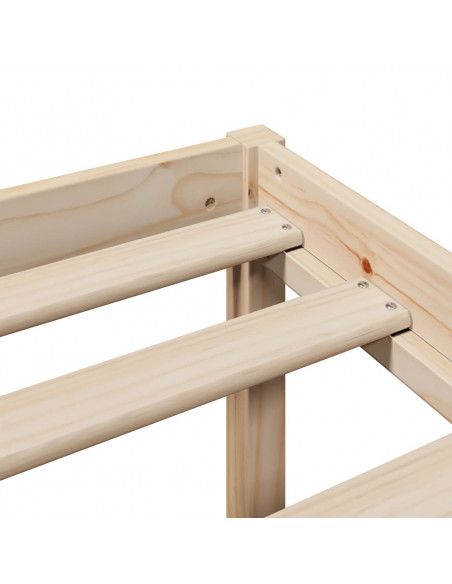 Letto per Anziani con Testiera 75x190 cm Legno Massello di Pino