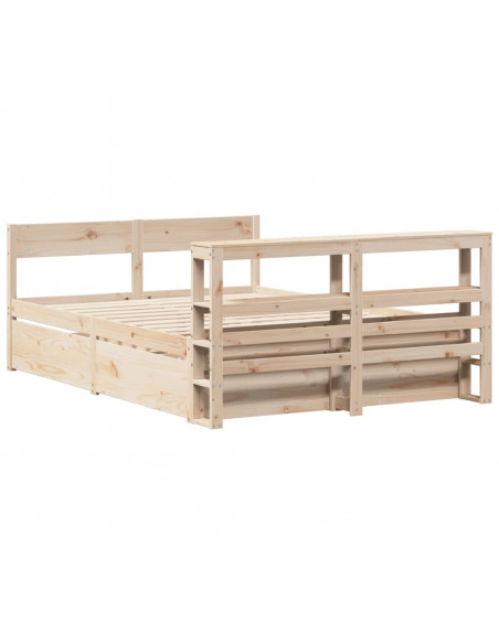 Letto senza Materasso 120x190 cm in Legno Massello di Pino
