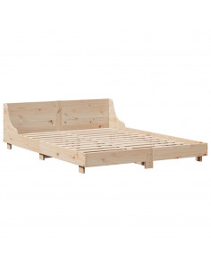 Letto senza Materasso 120x200 cm in Legno Massello di Pino