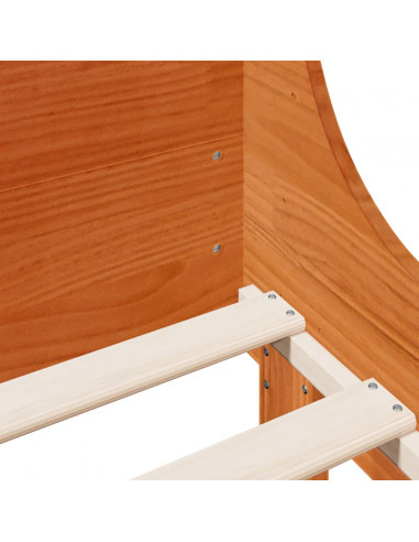 Letto senza Materasso Marrone Cera 200x200 cm in Legno di Pino