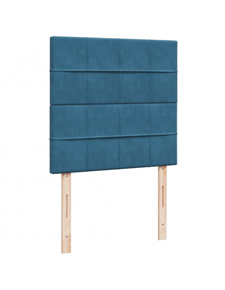 Giroletto a Molle con Materasso Blu 90x200 cm in Velluto