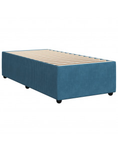 Giroletto a Molle con Materasso Blu Scuro 90x200 cm in Velluto 2