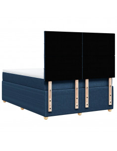 Giroletto a Molle con Materasso Blu 140x200 cm in Tessuto 2