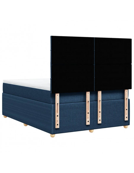 Giroletto a Molle con Materasso Blu 140x200 cm in Tessuto