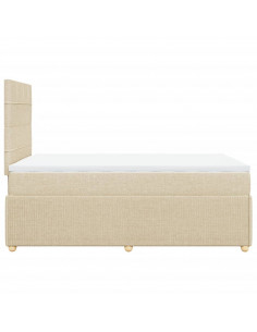 Giroletto a Molle con Materasso Crema 120x200 cm in Tessuto