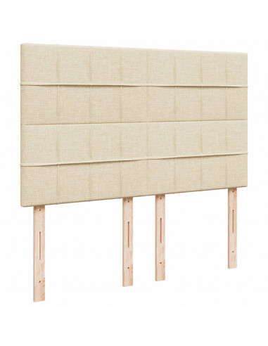 Giroletto a Molle con Materasso Crema 160x200 cm in Tessuto