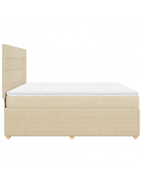 Giroletto a Molle con Materasso Crema 180x200 cm in Tessuto