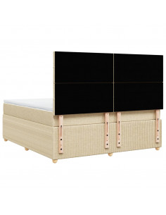 Giroletto a Molle con Materasso Crema 180x200 cm in Tessuto 2