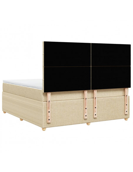 Giroletto a Molle con Materasso Crema 180x200 cm in Tessuto