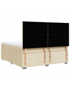 Giroletto a Molle con Materasso Crema 180x200 cm in Tessuto 2