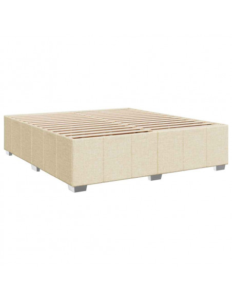 Giroletto a Molle con Materasso Crema 180x200 cm in Tessuto