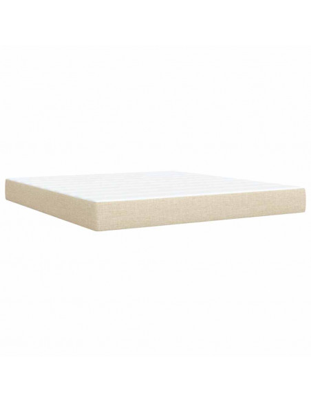 Giroletto a Molle con Materasso Crema 180x200 cm in Tessuto