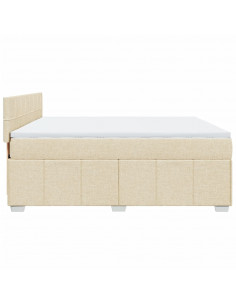 Giroletto a Molle con Materasso Crema 180x200 cm in Tessuto