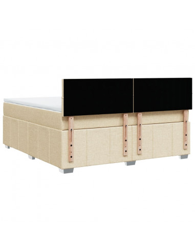 Giroletto a Molle con Materasso Crema 180x200 cm in Tessuto