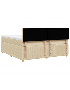 Giroletto a Molle con Materasso Crema 200x200 cm in Tessuto 2