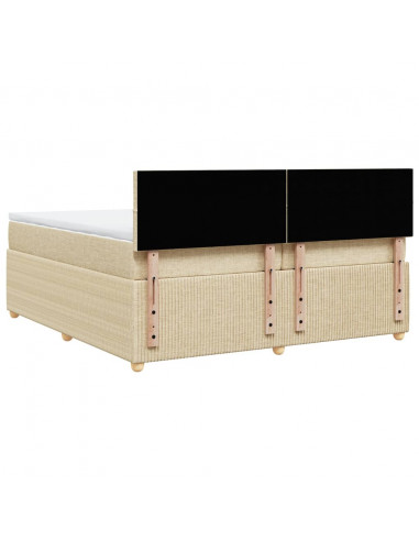 Giroletto a Molle con Materasso Crema 200x200 cm in Tessuto