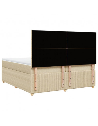 Giroletto a Molle con Materasso Crema 200x200 cm in Tessuto