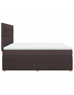 Giroletto a Molle con Materasso Marrone Scuro 200x200cm Tessuto