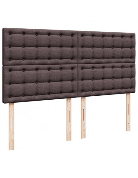 Giroletto a Molle con Materasso Marrone Scuro 200x200cm Tessuto