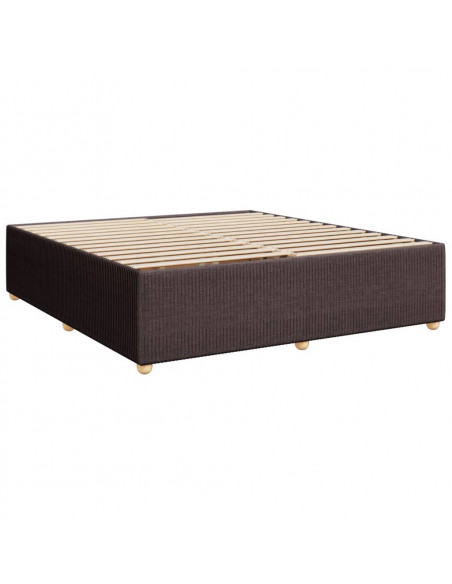 Giroletto a Molle con Materasso Marrone Scuro 200x200cm Tessuto