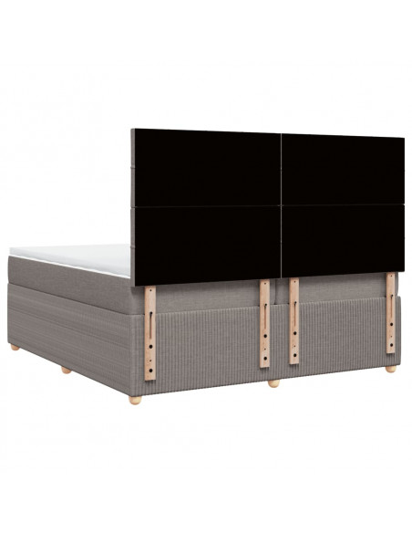 Giroletto a Molle con Materasso Tortora 200x200 cm in Tessuto