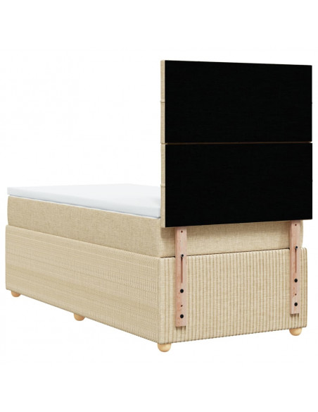 Giroletto a Molle con Materasso Crema 90x200 cm inTessuto