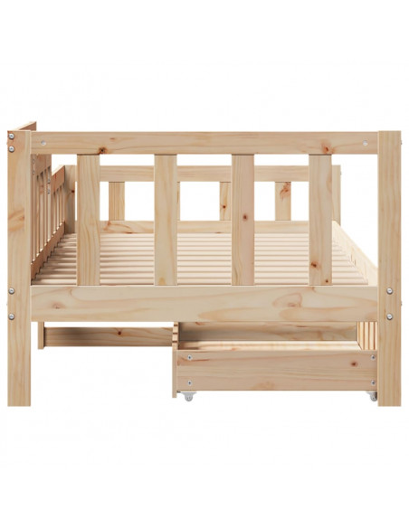Dormeuse con Cassetti 80x200 cm in Legno Massello di Pino