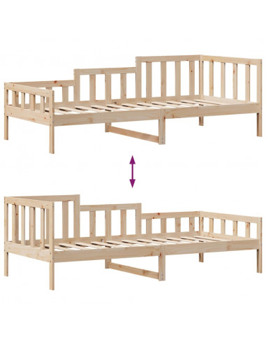 Dormeuse con Cassetti 80x200 cm in Legno Massello di Pino