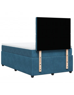 Giroletto a Molle con Materasso Blu 120x190 cm in Velluto 2