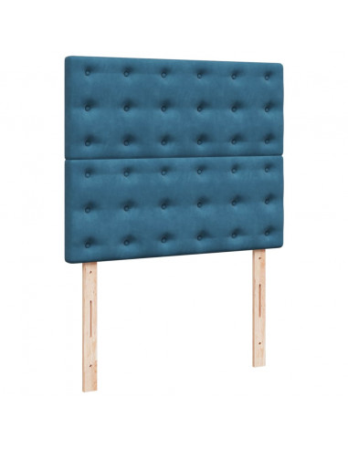 Giroletto a Molle con Materasso Blu 120x190 cm in Velluto