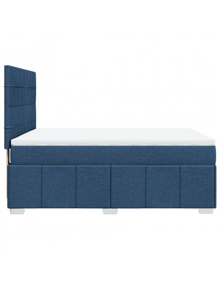 Giroletto a Molle con Materasso Blu 140x200 cm in Tessuto