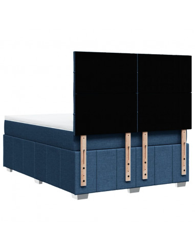 Giroletto a Molle con Materasso Blu 140x200 cm in Tessuto